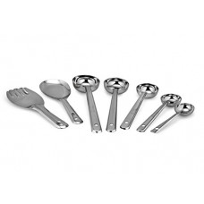 Deals, Discounts & Offers on  - Butterfly Stainless Steel Premium Laddle Set with Rice Server and Annakai, 7-Piece, Silver