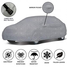 Deals, Discounts & Offers on  - Oshotto 100% Dust Proof, Water Resistant Grey Car Body Cover with Mirror Pocket Compatible with Ford Free Style