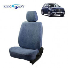 Deals, Discounts & Offers on  - Kingsway Pure Cotton Towel Fabric Seat Covers for Hyundai Venue (Model Year : 2019 Onwards) (Blue Color, Single Piece