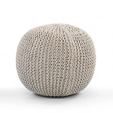 Deals, Discounts & Offers on Furniture - Sashaa World Round Knitted Pouf, Handwoven Cotton, Footstool/ Foot Rest (16x16x14 inches)