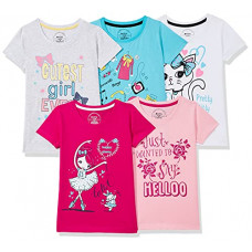 Deals, Discounts & Offers on  - Easybuy Girl's Regular Fit T-Shirt (Pack of 5)