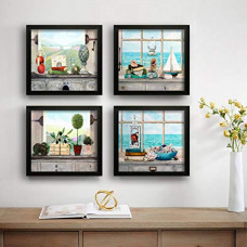Deals, Discounts & Offers on  - SAF Designer Set of 4 UV Textured Painting (19 x 19 Inches, SAF_SET4_5,Multicolor,Figures) SAF_SET4_5