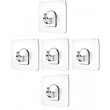 Deals, Discounts & Offers on  - Fervent Plastic Waterproof Stick on Adhesive Stronger Wall Hooks Hangers (5 Set, Clear)