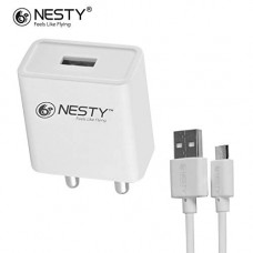 Deals, Discounts & Offers on Mobile Accessories - Nesty AR-155 2.1 Amp USB Adapter with Micro USB Data Cable (White)
