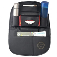 Deals, Discounts & Offers on  - Joshua Universal Back Seat Car Organizer Multi Pocket Storage with Document, Water Bottle,Tablet and Tissue Holder (Black)