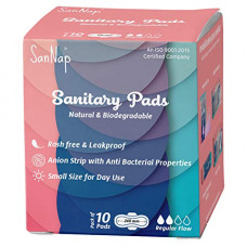 Deals, Discounts & Offers on Health & Personal Care - SanNap Biodegradable Super Soft Anion Sanitary Pads/Napkins Small (S) Day Pads (Pack of 10) (Small)