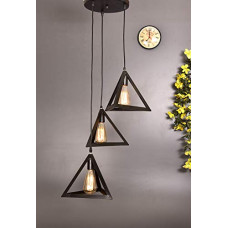 Deals, Discounts & Offers on  - Tu Casa HG-37 3 Level Triangle Metal Pendant Light Iron Holder Type e-27 Size 18x18x40