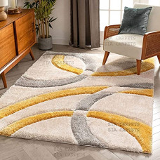 Deals, Discounts & Offers on  - zia carpets Super Soft Microfiber Modern Shag Area Rug Carpet with 2 inch Thickness, 5 x 8 Feet, Multicolour