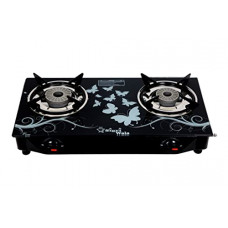 Deals, Discounts & Offers on  - Sigri-Wala Delux Tornado Burner Toughened Glass Gas Stove (LPG Compatible) (Designer Manual Ignition, 2 Burner)