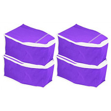 Deals, Discounts & Offers on  - Kuber Industries Non Woven Blouse Cover Wardrobe Organiser Clothes Storage Bag-Pack of 4 (Purple)-HS_38_KUBMART21661