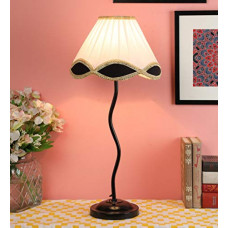 Deals, Discounts & Offers on  - tu casa Metal-Iron Table Lamp with Holder, White, Off White/Blue