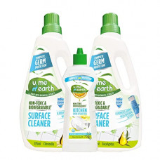 Deals, Discounts & Offers on  - U Me N Earth Disinfectant Floor Cleaner 1950 ML Pack & Kitchen Dishwash Gel 500 ml | Pack of 3