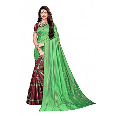 Deals, Discounts & Offers on Women - GoSriKi Women's Silk Saree with Blouse Piece (See-Vasu_Purple Green_FS)