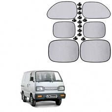 Deals, Discounts & Offers on  - AdroitZ Silver-Black Set of 6 Car Window Sunshade