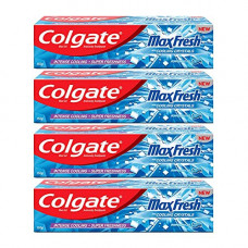Deals, Discounts & Offers on Health & Personal Care - Colgate MaxFresh Breath Freshener Toothpaste, 600g (150g x 4), Peppermint Ice, Blue Gel Paste with Menthol, Cooling crystals