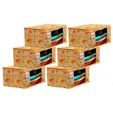 Deals, Discounts & Offers on  - Fun Homes Flower Printed 6 Pieces Non Woven Fabric Saree Cover/Clothes Organiser