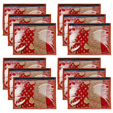 Deals, Discounts & Offers on  - Heart Home Dot Printed Tranasparent Non Woven Foldable, Waterproof Single Saree Cover, Saree Organizer- Pack of 12 (Orange)-HS_38_HEARTH21639