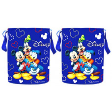 Deals, Discounts & Offers on  - Kuber Industries Disney Print 2 Pieces Waterproof Cotton Laundry Bag, Toy Storage, Laundry Basket Organizer 45 L (Blue)-KUBMART1600