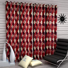 Deals, Discounts & Offers on  - Fashion String 4 Pieces Window Curtain Set, 5 feet Long,Maroon