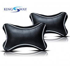 Deals, Discounts & Offers on  - Kingsway Bone Shape Car Neck Rest Pillow For Hyundai Xcent (2017 Model) (Black Color, Set of 2, Leatherette)