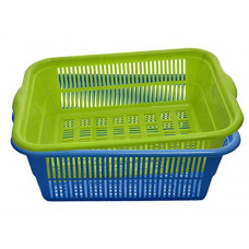 Deals, Discounts & Offers on  - Kuber Industries 2 Pieces Plastic Kitchen Vegetables and Fruits Basket Multipurpose Organizers,Small Size Green & Blue