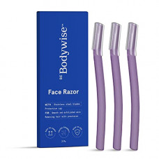 Deals, Discounts & Offers on Health & Personal Care - Bodywise Reusable Face Razor For Women - Pack of 3 | Instant & Painless Hair Removal | Suitable For Eyebrow, Upper lip, Chin | Stainless Steel Blade & Firm Grip | Purple