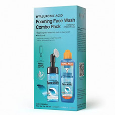 Deals, Discounts & Offers on Beauty Care - WOW Skin Science Hyaluronic Acid Foaming Face Wash Combo Pack - Built-In Face Wash Brush + Refill Pack - Facial wash