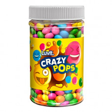 Deals, Discounts & Offers on  - LuvIt Crazy Pops | Button Shaped Treats | Loved by Kids | Coloured Chocolaty Pops | Pack of 1 - 350g Jar