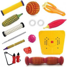 Deals, Discounts & Offers on  - Chaithanya Orthopaedics Acupressure Massager Tools Kit Combo With Finger Massager & Foot Roller, Foot Mat- Pyramidal Cuts finger massager accupressure kit fitness kit home gym