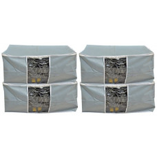 Deals, Discounts & Offers on  - Kuber Industries 4 Piece Non Woven Saree Cover Set, Grey (Cloth09)