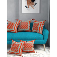 Deals, Discounts & Offers on  - Lali prints Jaipuri Printed Cushion Covers Set of 5 100% Cotton Size 16x16 inches