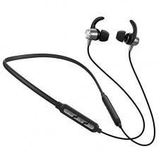 Deals, Discounts & Offers on Headphones - PunnkFunnk BE786 in-Ear Bluetooth Neckband with Up to 12Hrs Playback, Boom Mic & Bluetooth v5.0, Voice Assistant Wireless Earphone (Black Silver)