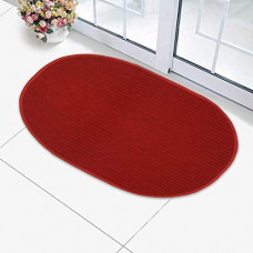 Deals, Discounts & Offers on  - Kuber Industries Oval Shape Durable Microfiber Door Mat (14'' x 23'', Red)-KUBMART12061