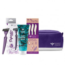 Deals, Discounts & Offers on Health & Personal Care - Bombay Shaving Company Travel-Friendly Women's Shaving Essentials Kit with Defender For Her Razor For Women, Face Razor (Pack of 3) & Post-Shave Balm | For Irritation Free, One-Stroke Shaves