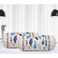Deals, Discounts & Offers on  - Kuber Industries Wings Design Cotton 2 Pieces Bolster Cover Set (Cream), CTKTC13655