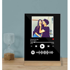 Deals, Discounts & Offers on  - Giftplease Personalized Gift Glass Art Custom Album Cover Spotify Music Plaque, Personalize Gift with Photo, Gifts