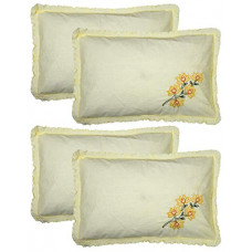 Deals, Discounts & Offers on  - Heart Home Embroided Design 4 Piece Cotton Pillow Cover Set-17
