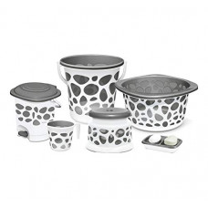 Deals, Discounts & Offers on  - Milton Duplex Spa 6 Round Printed Bathroom Set, Set of 6, Grey