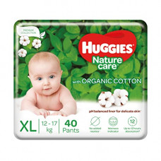Deals, Discounts & Offers on Baby Care - Huggies Nature Care Pants, Extra Large (XL) Size Baby Diaper Pants, 40 Count, Natures gentle protection with organic cotton