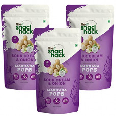 Deals, Discounts & Offers on  - The Snack Hack Sour Cream & Onion Makhana Pops & Foxnuts: (Pack of 3x65 gm) | Gluten-Free | Super Food | Party Snack | Protein Rich | Healthy Makhana | Guilt-Free Snacking