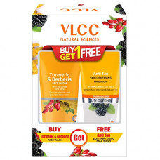 Deals, Discounts & Offers on Beauty Care -  VLCC Turmeric & Berberis Face Wash + Anti Tan Skin Lightening Face Wash (Buy 1 Get 1 Free)