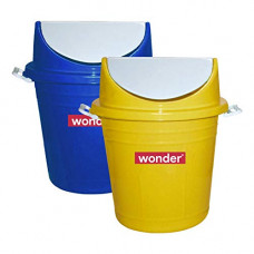 Deals, Discounts & Offers on  - Wonder Plastic Prime Swing 30 Dustbin Set, 2 Pc Dustbin 30 LTR, Blue Yellow Color, Made in India