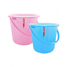 Deals, Discounts & Offers on  - Wonder Plastic Prime Frosty Bucket Set, 2 Pcs Bucket 16 LTR, Pink & Blue Color, Made in India