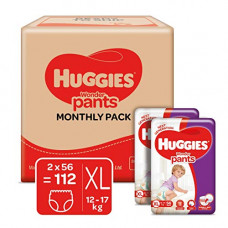 Deals, Discounts & Offers on Baby Care - Huggies Wonder Pants Extra Large (XL) Size Baby Diaper Pants Monthly Pack, with Bubble Bed Technology For comfort, (12.0 kg - 17.0 kg) (112 count)