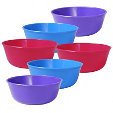 Deals, Discounts & Offers on  -  Wonder Prime Sigma 300 Microwave Safe Multipurpose Plastic Bowl Set, 6 pc Mixing Bowl 300 ml, Dark Blue Violet Red Color, Made in India, KBS02219