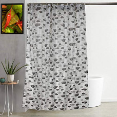 Deals, Discounts & Offers on  - Kuber Industries PVC Floral Shower Curtain with Hooks, Standard, Grey, 1 Piece