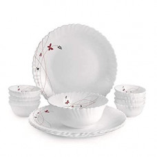 Deals, Discounts & Offers on  - Cello Opalware Dazzle Lush Fiesta Dinner Set, 13Pcs, White