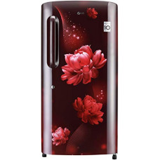 Deals, Discounts & Offers on  - LG 215 L 4 Star Inverter Direct-Cool Single Door Refrigerator (GL-B221ASCY, Scarlet Charm, Moist 'N' Fresh)