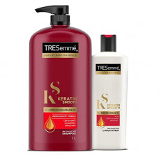 Deals, Discounts & Offers on Beauty Care - TRESemme Keratin Smooth Shampoo 1L + Conditioner 335ml | with Keratin and Argan Oil | For salon smooth hair at home | Used by professionals