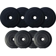 Deals, Discounts & Offers on  - FitBox Sports Pro-PVC 20 Kg Weight Plates, 3kg x 4, 2kg x 4 (Black)